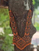 Orange and Black Tribal Necklace